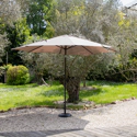 Parasol droit HAPUNA rond 3,30m de diamètre taupe